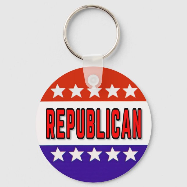 Republican Button Key Ring (Front)