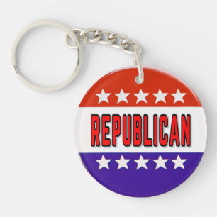 Republican Button Key Ring