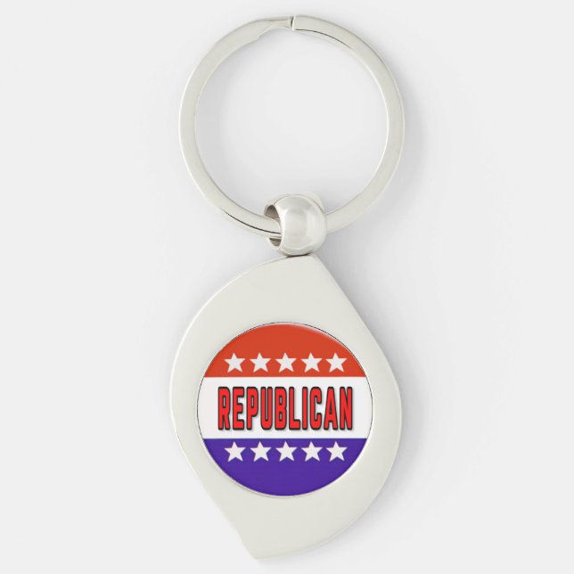 Republican Button Key Ring (Front)