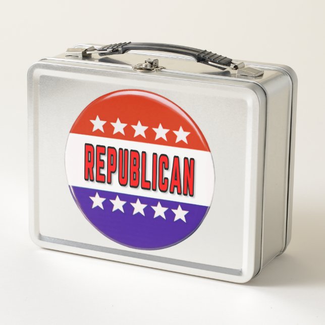 Republican Button Metal Lunch Box (Front)