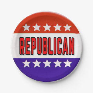 Republican Button Paper Plate