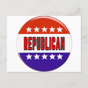 Republican Button Postcard