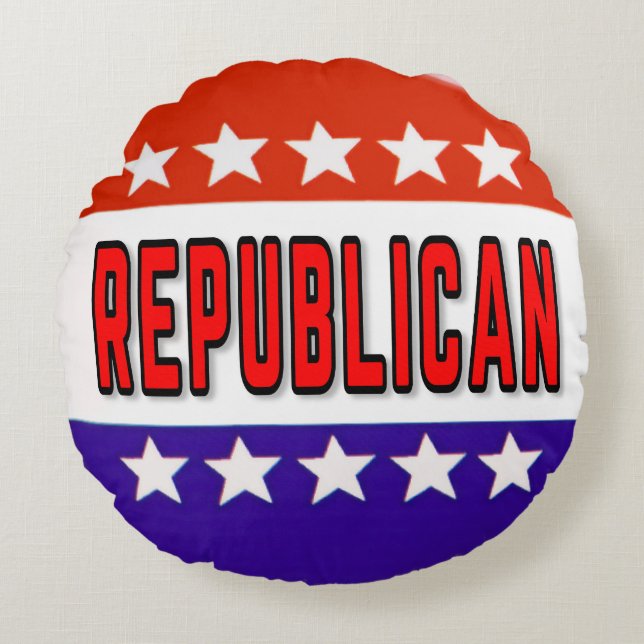 Republican Button Round Cushion (Front)