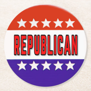 Republican Button Round Paper Coaster