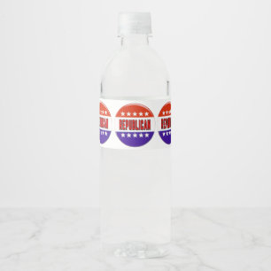 Republican Button Water Bottle Label