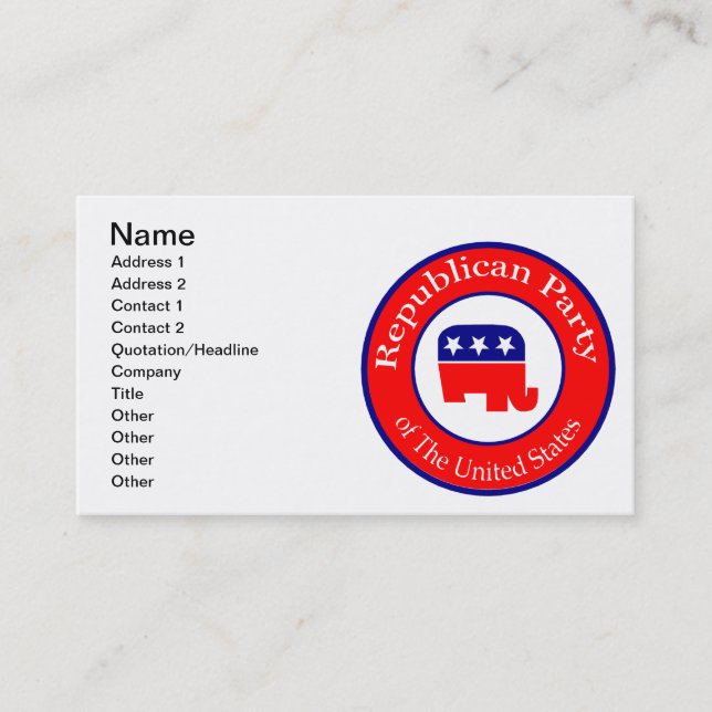 Republican Campaign Business Card (Front)