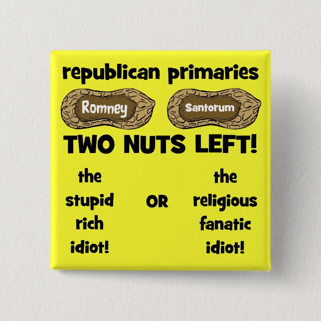 republican candidates 15 cm square badge (Front)
