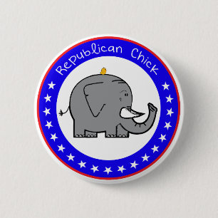 republican chick 6 cm round badge