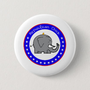 republican chick 6 cm round badge