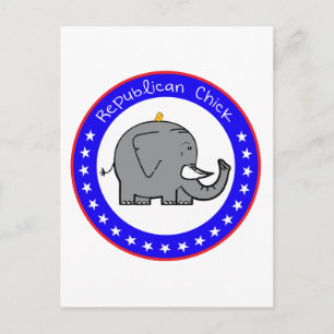 republican chick postcard