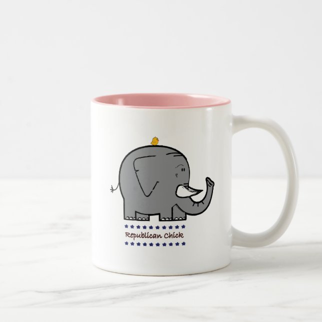 republican chick Two-Tone coffee mug (Right)
