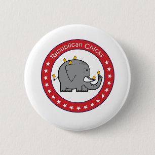 republican chicks 6 cm round badge