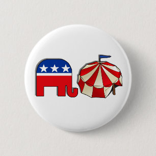 Republican Circus Elephant and Tent 6 Cm Round Badge