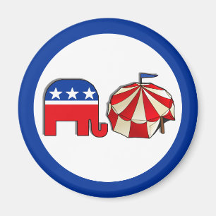 Republican Circus Elephant and Tent Magnet