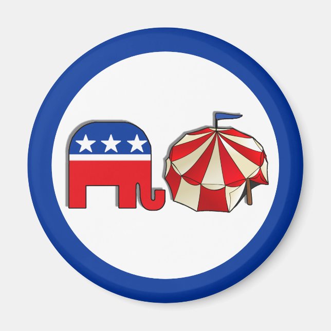 Republican Circus Elephant and Tent Magnet (Front)