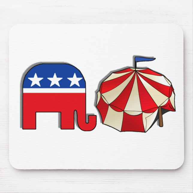 Republican Circus Elephant and Tent Mouse Mat (Front)