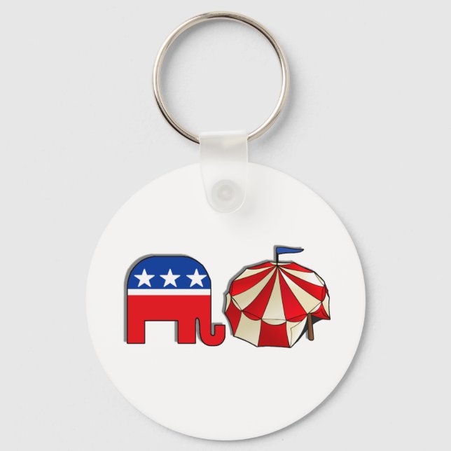 Republican Circus Elephant Key Ring (Front)