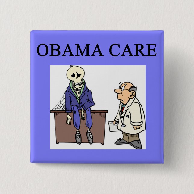 republican conservative anti obama joke 15 cm square badge (Front)