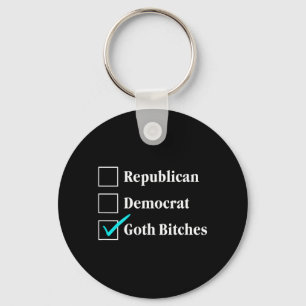 Republican Democrat Goth Checkbox Political Back Key Ring