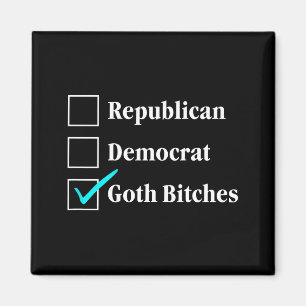 Republican democrat goth checkbox political (back) magnet