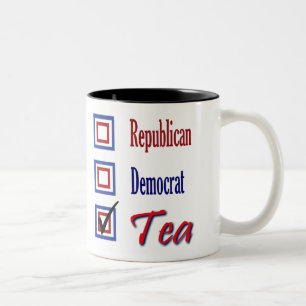 Republican Democrat TEA Party Check One Two-Tone Coffee Mug