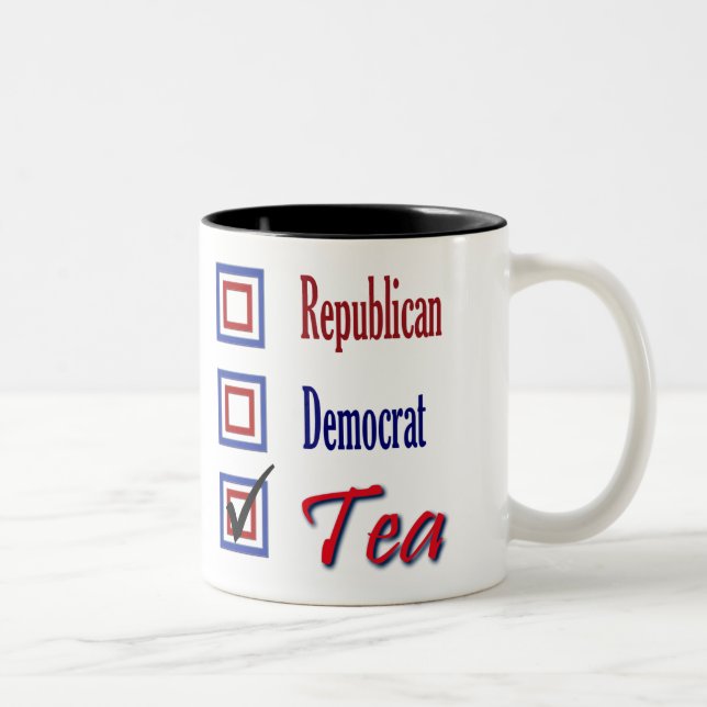 Republican Democrat TEA Party Check One Two-Tone Coffee Mug (Right)