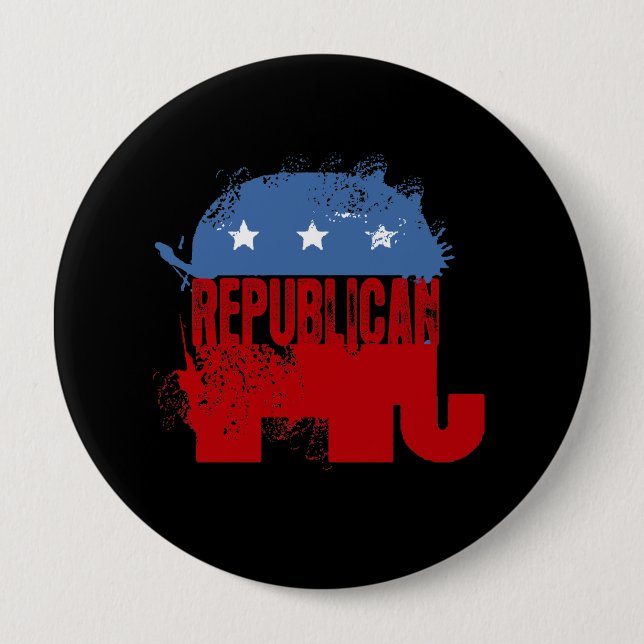 REPUBLICAN ELECTION 10 CM ROUND BADGE (Front)