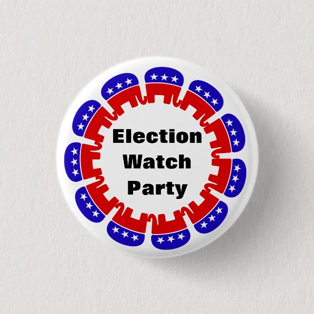 Republican Election Watch Party 3 Cm Round Badge (Front)
