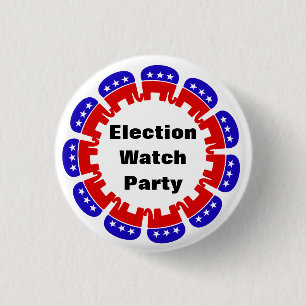 Republican Election Watch Party 3 Cm Round Badge