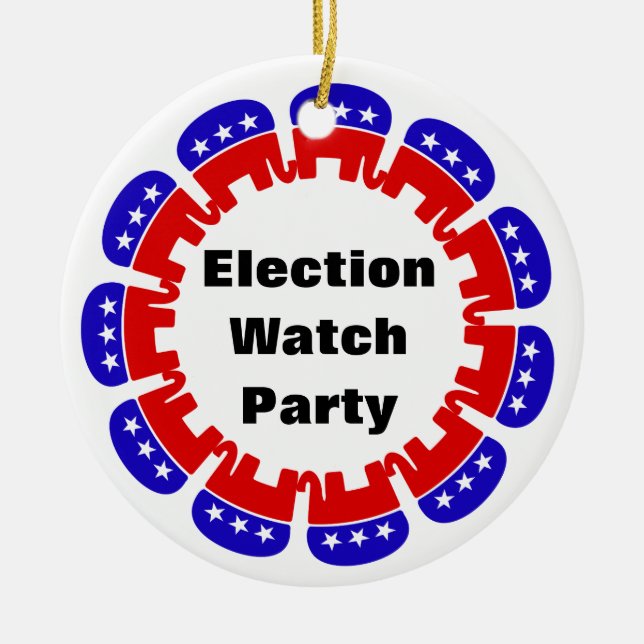 Republican Election Watch Party Ceramic Tree Decoration (Front)