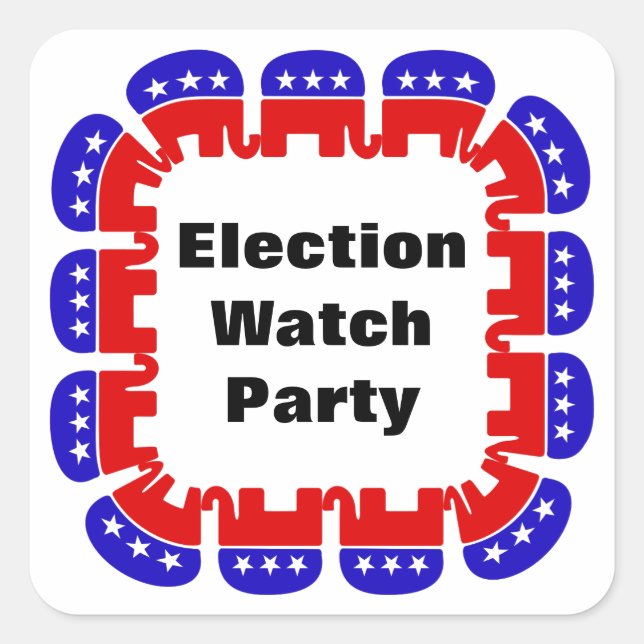 Republican Election Watch Party Square Sticker (Front)