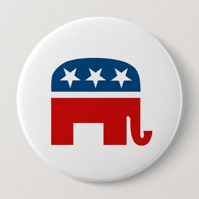 Republican Elephant 10 Cm Round Badge (Front)