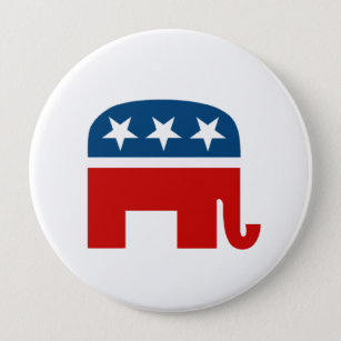 Republican Elephant 10 Cm Round Badge