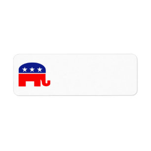 republican elephant address label