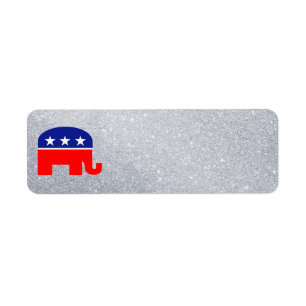 republican elephant address label