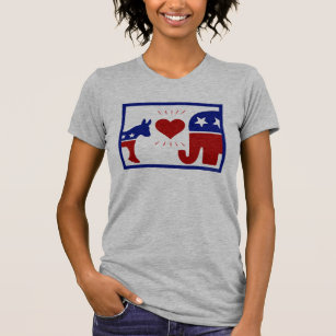 Republican Elephant and Democratic Donkey In Love T-Shirt