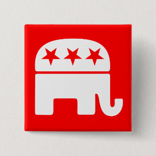 Republican Elephant Button