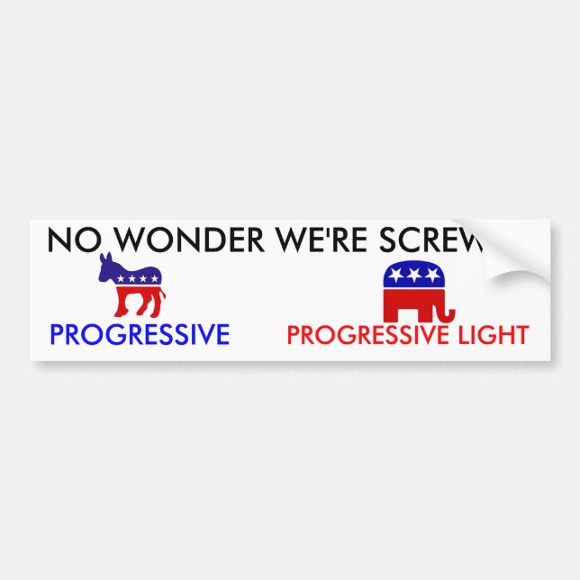 Republican_elephant, Democratic-donkey, NO WOND... Bumper Sticker (Front)