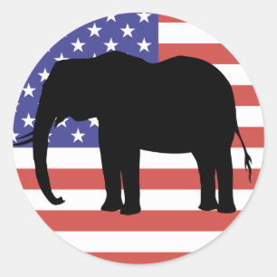 Republican Elephant Flag Stickers