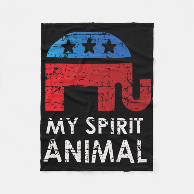 Republican Elephant  Fleece Blanket (Front)