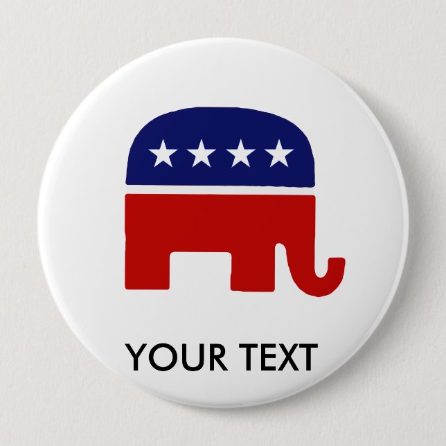 Republican Elephant / GOP Elephant 10 Cm Round Badge (Front)