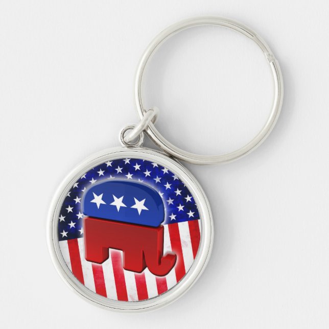 Republican Elephant Key Ring (Front)
