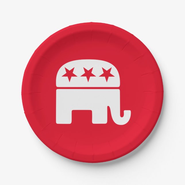 Republican Elephant Personalise Paper Plate (Front)