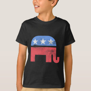 Republican Elephant Retro Style Pro American Patri T-Shirt