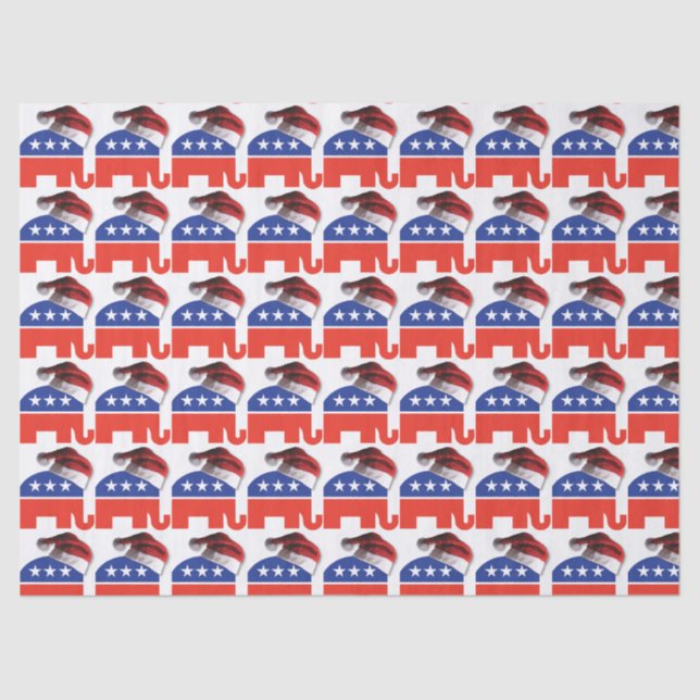 Republican Elephant Santa Claus Tissue Paper (Front)