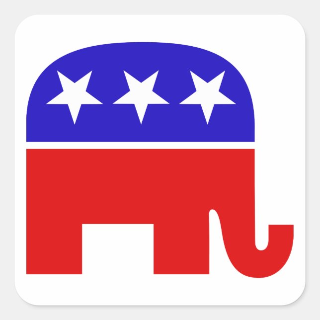 Republican Elephant Square Sticker (Front)
