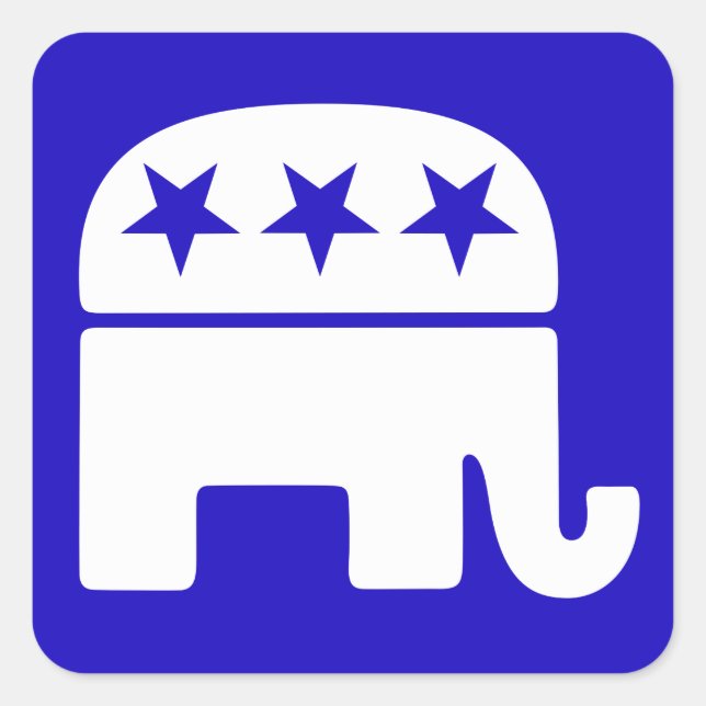 Republican Elephant Square Sticker (Front)