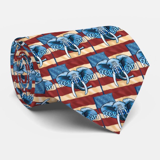Republican Elephant Tie (Rolled)