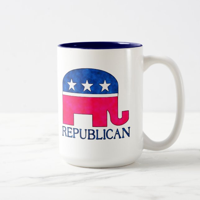 REPUBLICAN ELEPHANT Two-Tone COFFEE MUG (Right)