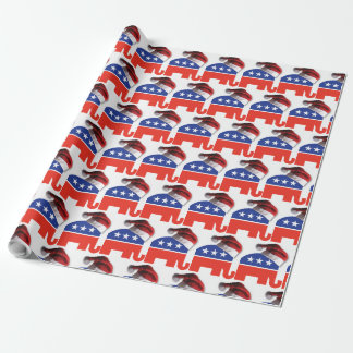Republican Elephant wearing a Santa Claus Hat Wrapping Paper